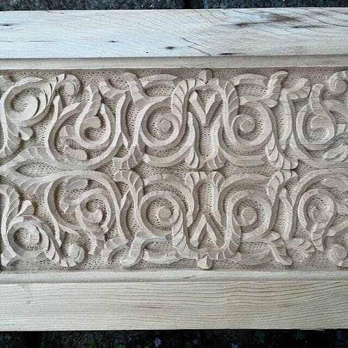 Low Moroccan Carved Mida Table With Rim/ Amazigh style.