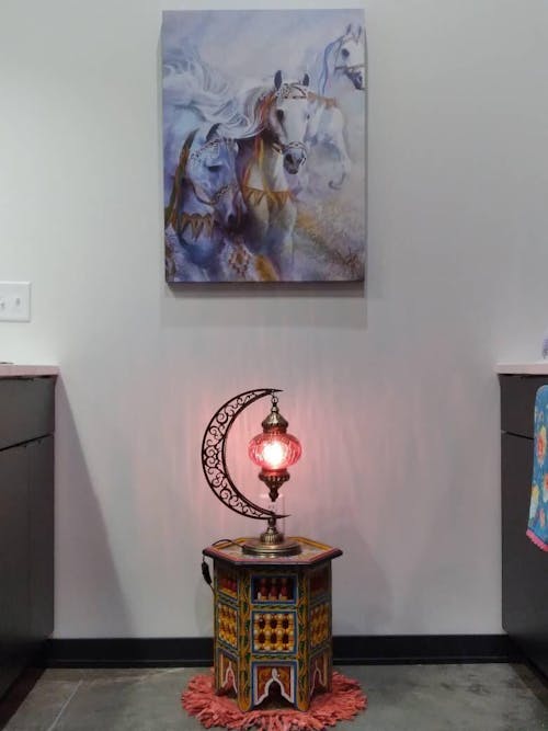 Moroccan "Yellow - Lemon" Table with Musharabi/ Andalusian Style.