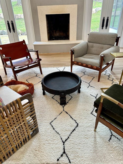 Low Moroccan Carved Mida Table/ Amazigh Style.